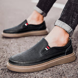 Spring Men's Loafers High Quality Flat Sole Real Leather Shoes Outdoor Oxford Shoes Comfortable Massage Soles Casual Shoes