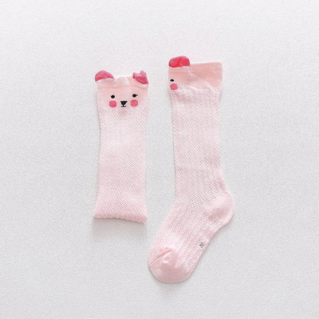 Spring Summer Children Baby Girls Leg Warmer Knee High Socks Cotton Mesh Socks Kid Clothing for Boy Unisex Toddler Cartoon Socks