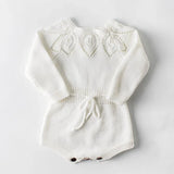 Spring and Autumn newborn clothes boys Girls baby waffle cotton warm cute bear romper girl plus velvet one-piece romper