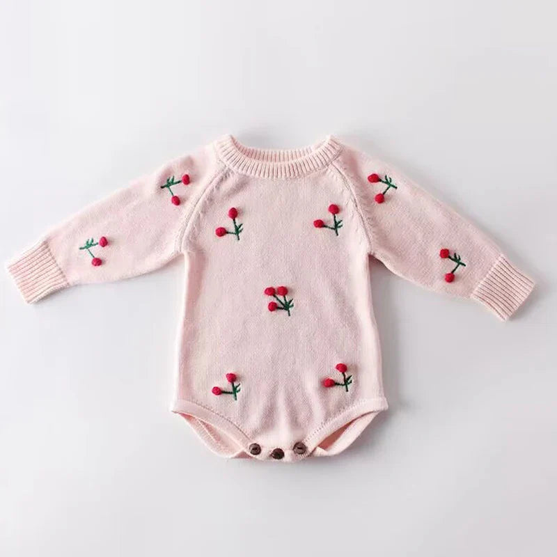 Spring and Autumn newborn clothes boys Girls baby waffle cotton warm cute bear romper girl plus velvet one-piece romper