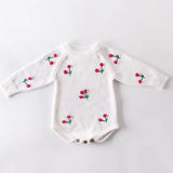 Spring and Autumn newborn clothes boys Girls baby waffle cotton warm cute bear romper girl plus velvet one-piece romper