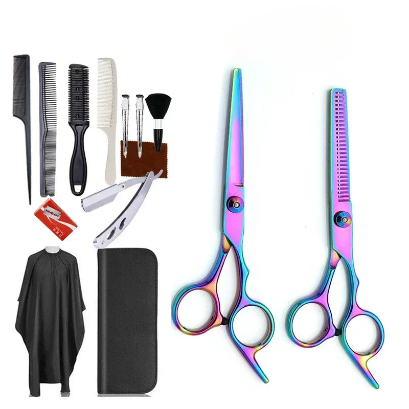 Stainless Steel Hairdressing Scissors 14/11PCS Hair Scissors Thinning Barber Cutting Professional Hair Shears Scissor Tools