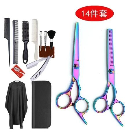 Stainless Steel Hairdressing Scissors 14/11PCS Hair Scissors Thinning Barber Cutting Professional Hair Shears Scissor Tools