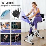 Stationary Exercise Bike| 4 IN 1 Foldable Indoor Cycling Spin Bike for Seniors | 330LB Capacity, 16-Level Magnetic Resistance