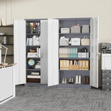 Steel SnapIt Storage Cabinet 72" Locking Metal Cabinet with 4 Adjustable Shelves, 2 Doors and Lock for File, Office, Garage,