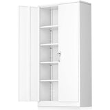 Steel SnapIt Storage Cabinet 72" Locking Metal Cabinet with 4 Adjustable Shelves, 2 Doors and Lock for File, Office, Garage,