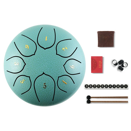 Steel Tongue Drum Set 6 Inch 8 Tune Handpan Drum Pad Tank with Drumstick Carrying Bag Percussion Instruments Accessories New