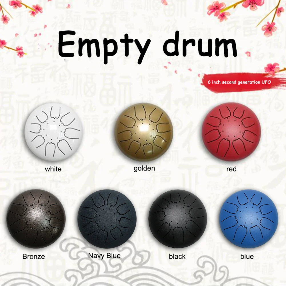 Steel Tongue Drum Set 6 Inch 8 Tune Handpan Drum Pad Tank with Drumstick Carrying Bag Percussion Instruments Accessories New