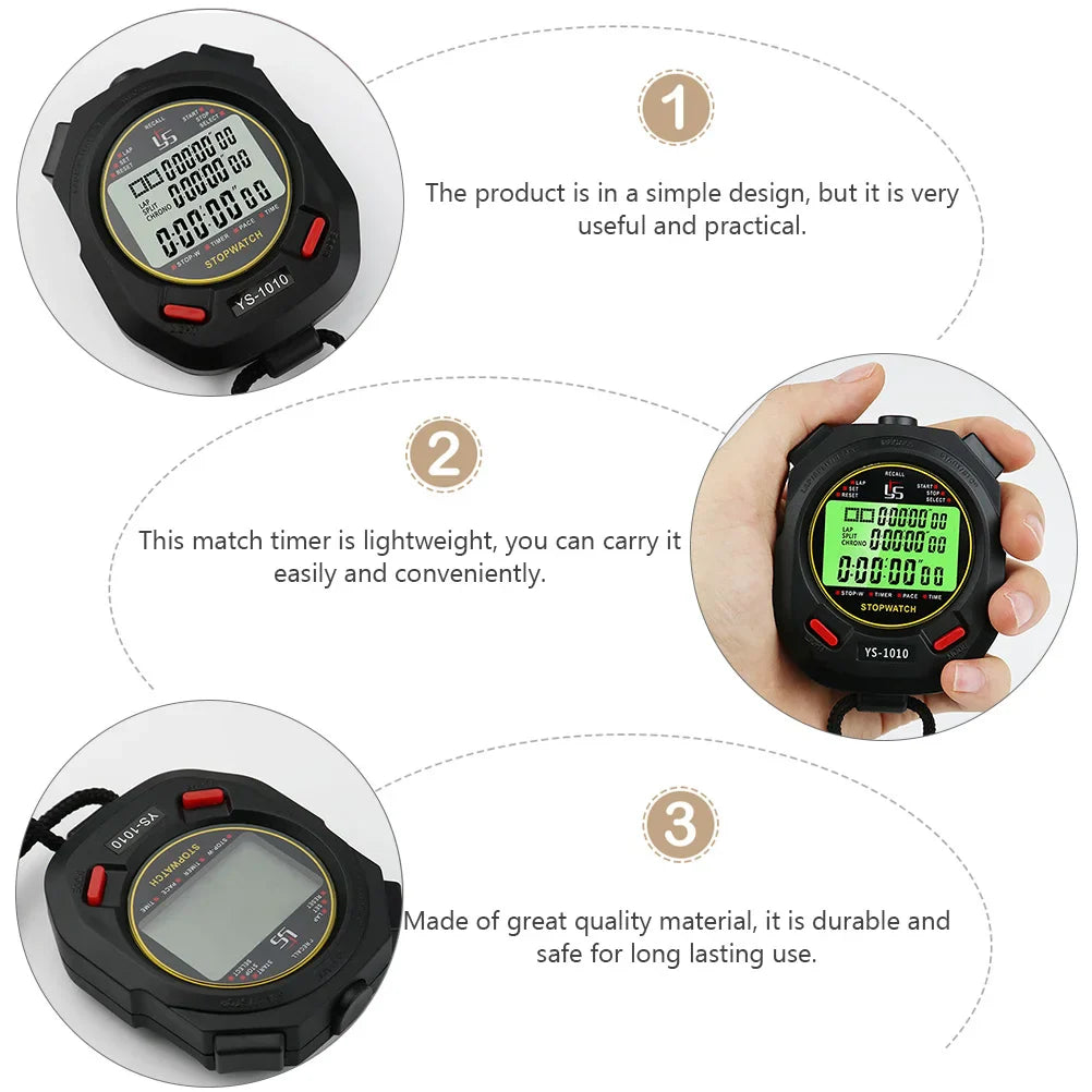 Stopwatch Sports Chronometers Pedometer Shooting Timer Countdown Chronograph Multifunction