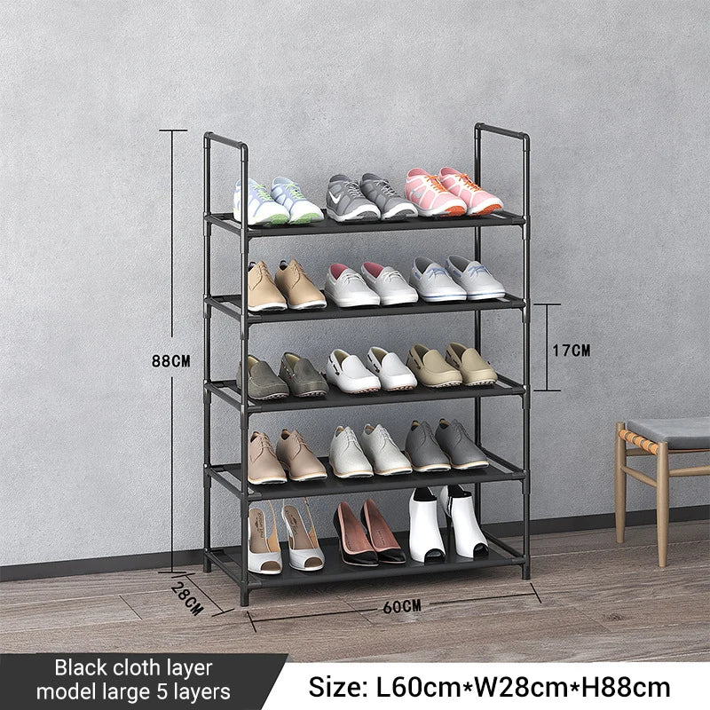 Storage shoe rack stainless steel multi-layer shoe cabinet household doorstep dustproof storage cabinet economical storage rack