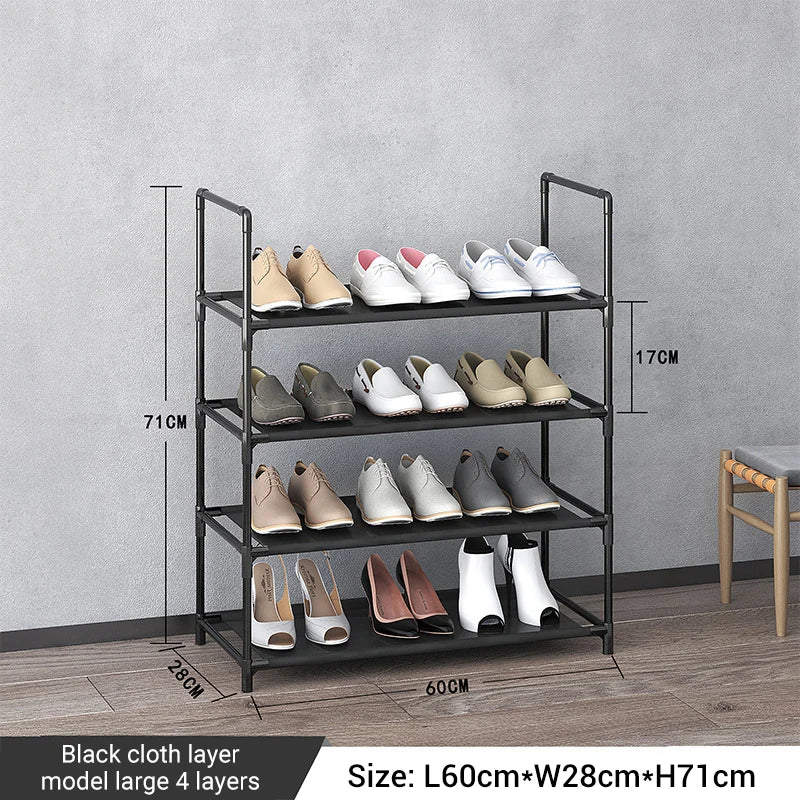 Storage shoe rack stainless steel multi-layer shoe cabinet household doorstep dustproof storage cabinet economical storage rack