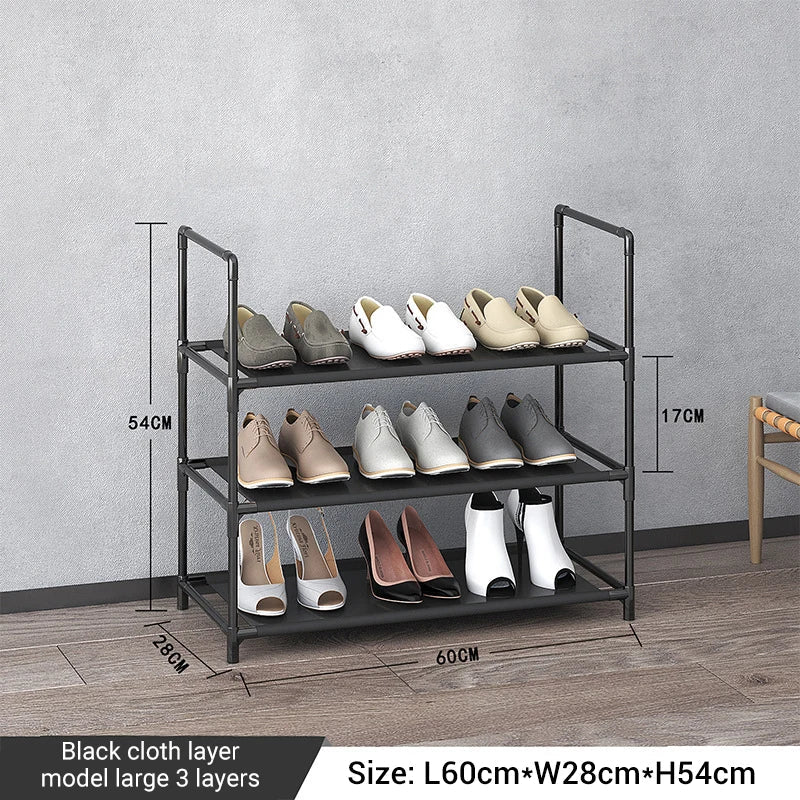 Storage shoe rack stainless steel multi-layer shoe cabinet household doorstep dustproof storage cabinet economical storage rack