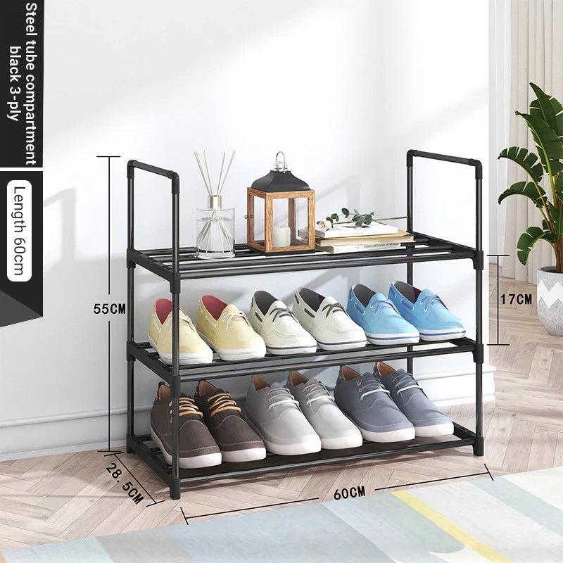 Storage shoe rack stainless steel multi-layer shoe cabinet household doorstep dustproof storage cabinet economical storage rack