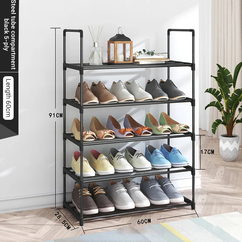 Storage shoe rack stainless steel multi-layer shoe cabinet household doorstep dustproof storage cabinet economical storage rack