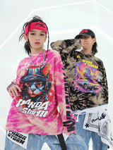 Street Dance Kids Hip Hop Clothing Girls Boys Tie Dye Sweatshirt Cargo Pants Casual Rave Clothes Teenagers Loose Practice Wear