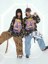 Street Dance Kids Hip Hop Clothing Girls Boys Tie Dye Sweatshirt Cargo Pants Casual Rave Clothes Teenagers Loose Practice Wear