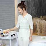 Style Nail Logo Cafe Massage Beauty Woman Beautician Spa Desk Work Hotel Waiter Esthetic Clothes Professional Sexy Salon Uniform