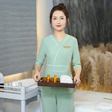 Style Nail Logo Cafe Massage Beauty Woman Beautician Spa Desk Work Hotel Waiter Esthetic Clothes Professional Sexy Salon Uniform