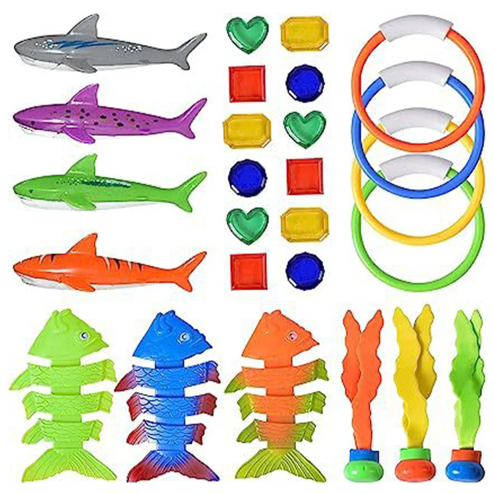 Summer Children Swimming Octopus Pool Diving Toys Set Water Sports Water Play Toys Diving Stick Gem Underwater Grabbing Toys Set