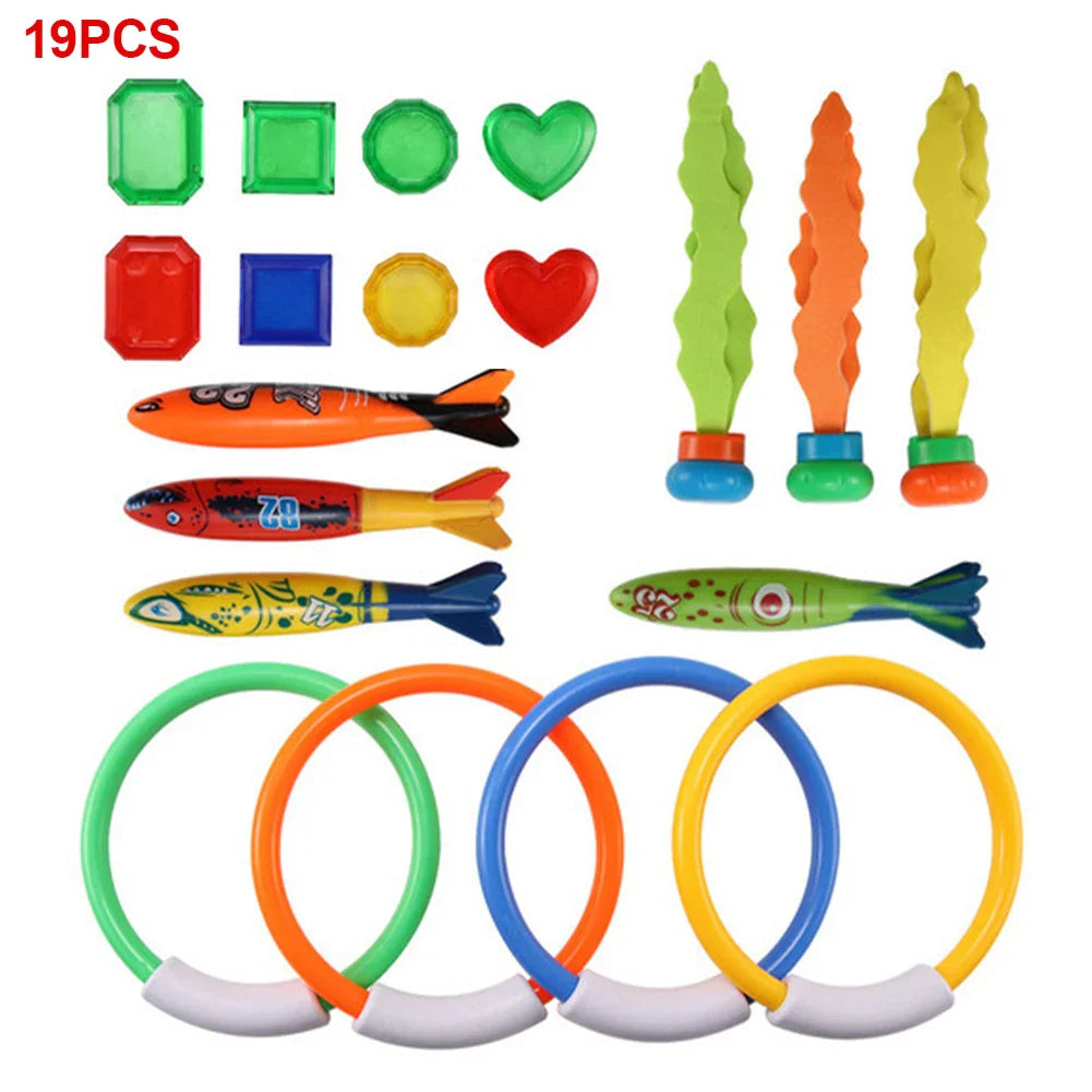 Summer Children Swimming Octopus Pool Diving Toys Set Water Sports Water Play Toys Diving Stick Gem Underwater Grabbing Toys Set