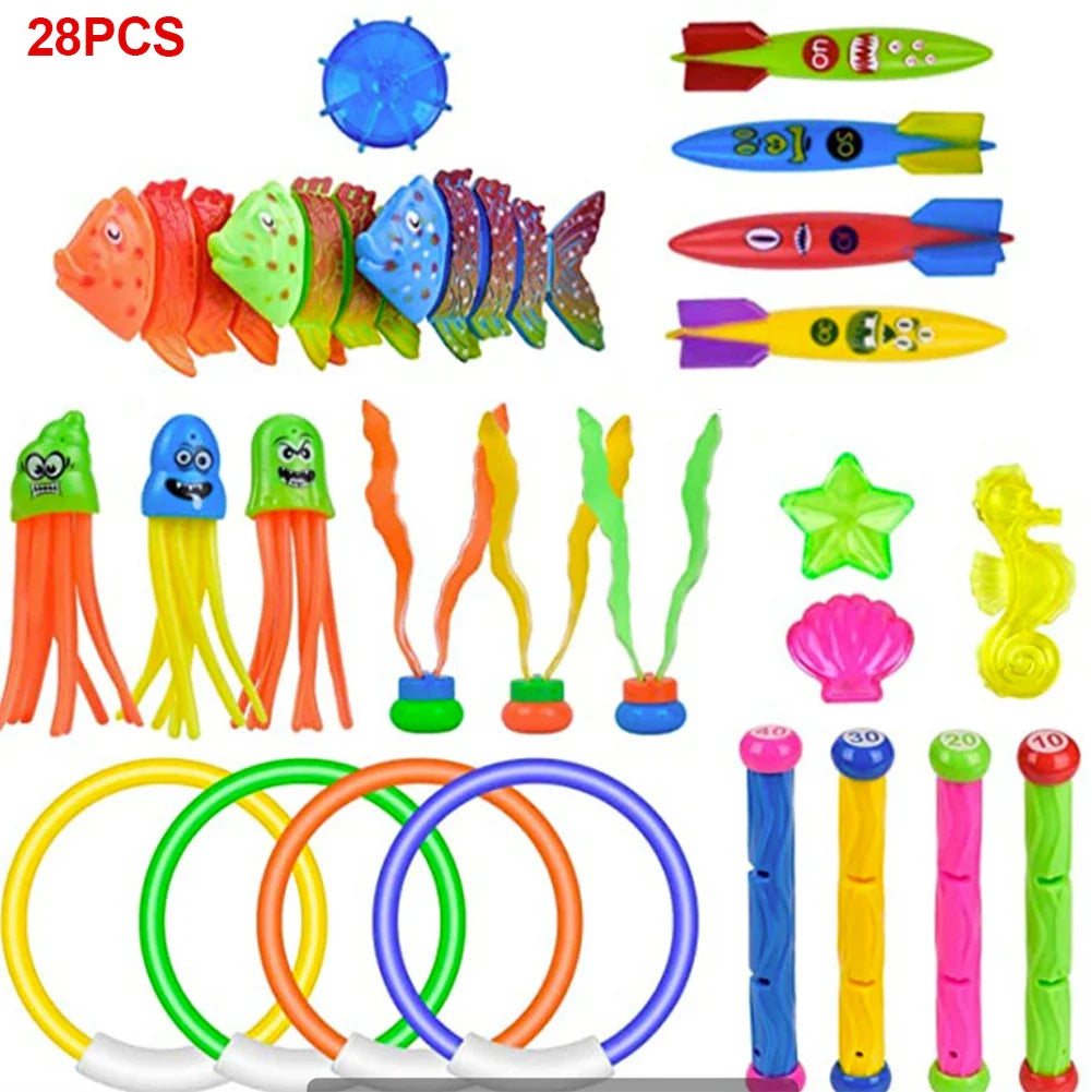 Summer Children Swimming Octopus Pool Diving Toys Set Water Sports Water Play Toys Diving Stick Gem Underwater Grabbing Toys Set