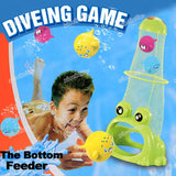 Summer Diving Training Toys Feed The Frog Game The Bottom Feeder Underwater Swimming Pool Dive Toys Bath Toys for Boys and Girls