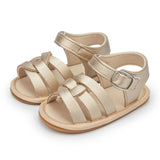 Summer New Baby Boy Girl Sandals Baby Shoes PU Anti-slip Soft Rubber Sole Newborns First Walkers Beach Infant Sandals