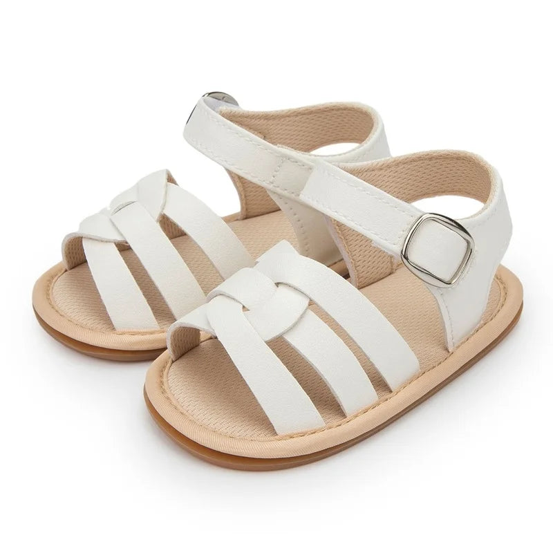 Summer New Baby Boy Girl Sandals Baby Shoes PU Anti-slip Soft Rubber Sole Newborns First Walkers Beach Infant Sandals