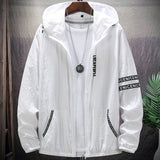 Summer Skin Coats Men Ultra Light UV Sun Protection Big Size Hooded Windbreaker Jacket Men  Striped Casual Outwear 8XL 9XL