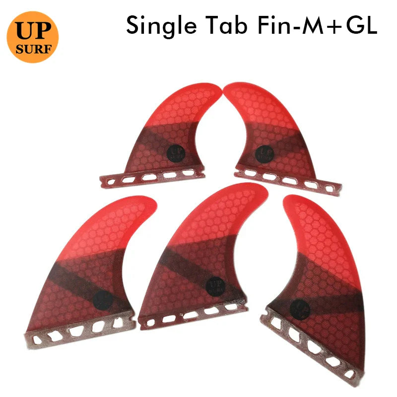 Surfing Fins 5pcs/4pcs Fins Set Single Tabs Fin M+GL UK2.1/L/GX Surf Fin Fiberglass Honeycomb Surfboard Fins Surfing Accessories