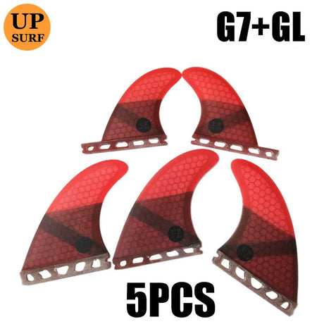 Surfing Fins 5pcs/4pcs Fins Set Single Tabs Fin M+GL UK2.1/L/GX Surf Fin Fiberglass Honeycomb Surfboard Fins Surfing Accessories