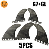 Surfing Fins 5pcs/4pcs Fins Set Single Tabs Fin M+GL UK2.1/L/GX Surf Fin Fiberglass Honeycomb Surfboard Fins Surfing Accessories