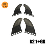 Surfing Fins 5pcs/4pcs Fins Set Single Tabs Fin M+GL UK2.1/L/GX Surf Fin Fiberglass Honeycomb Surfboard Fins Surfing Accessories