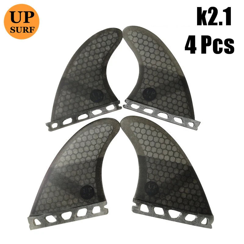 Surfing Fins 5pcs/4pcs Fins Set Single Tabs Fin M+GL UK2.1/L/GX Surf Fin Fiberglass Honeycomb Surfboard Fins Surfing Accessories