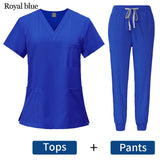 Surgical Uniforms Woman Nursing Enfermeria Sets Top + Pant Articles Medical Uniform Scrubs Clinical Beauty Salon hospital Suits