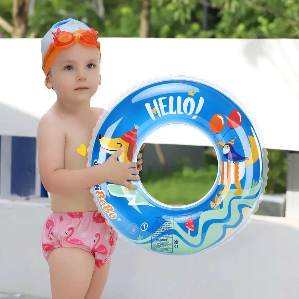 Swimbobo Baby Swimming Float With Canopy Inflatable Infant Floating Ring Kids Swim Pool Accessories Circle Bathing Summer Toys