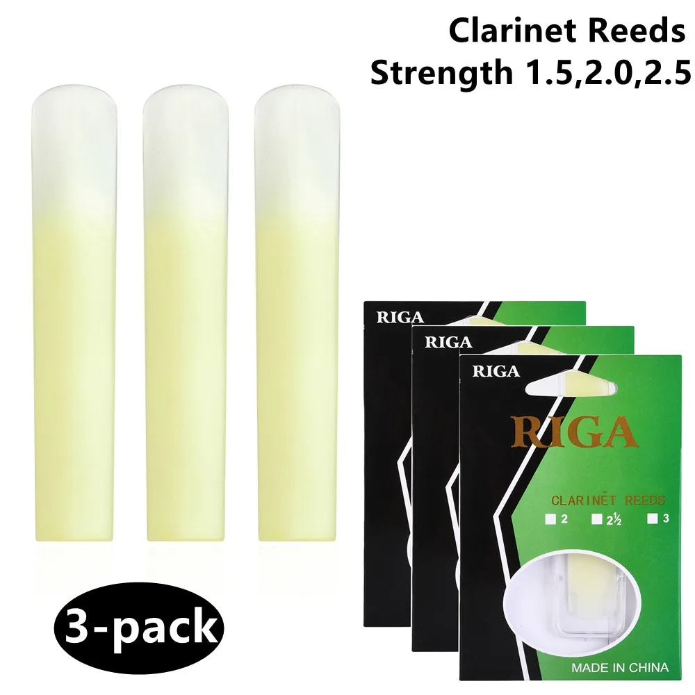 Synthetic Resin Clarinet Reed 3-pack Clarinet Reeds Resin Reeds Strength 1.5,2.0,2.5 Saxophone Tool Parts Replacement