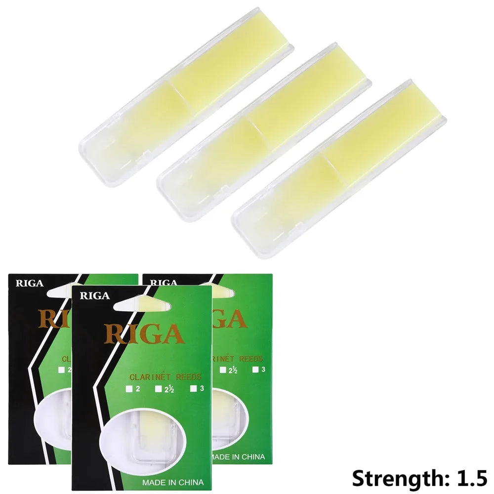 Synthetic Resin Clarinet Reed 3-pack Clarinet Reeds Resin Reeds Strength 1.5,2.0,2.5 Saxophone Tool Parts Replacement