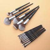 Sywinas Makeup Brush Set Kit 15pcs High Quality Black Natural Synthetic Hair Professional Makeup Brushes Tools