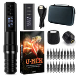 T-Rex Ambition Professional Wireless Tattoo Machine Kit Pen  With Portable Power Coreless Motor Digital LED Display For Body Art