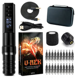 T-Rex Ambition Professional Wireless Tattoo Machine Kit Pen  With Portable Power Coreless Motor Digital LED Display For Body Art