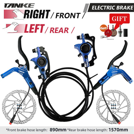 TANKE E-Bike MTB Hydraulic Disc Brake Set Electric E Scooter Power Control Shifter Bicycle Brakes 160mm rotors Aluminum Alloy