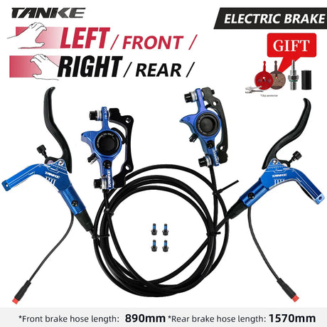 TANKE E-Bike MTB Hydraulic Disc Brake Set Electric E Scooter Power Control Shifter Bicycle Brakes 160mm rotors Aluminum Alloy