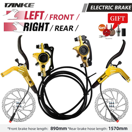 TANKE E-Bike MTB Hydraulic Disc Brake Set Electric E Scooter Power Control Shifter Bicycle Brakes 160mm rotors Aluminum Alloy