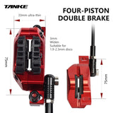 TANKE MTB 4-Piston Hydraulic Disc Brake Bicycle Resin Pad Oil Pressure Caliper Two-Way Brake 160mm Rotor Tb-600 Hydraulic Brake