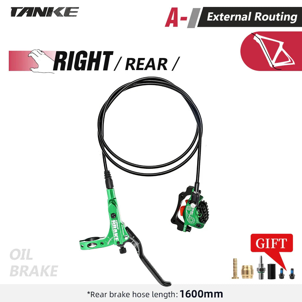 TANKE MTB 4-Piston Hydraulic Disc Brake Bicycle Resin Pad Oil Pressure Caliper Two-Way Brake 160mm Rotor Tb-600 Hydraulic Brake