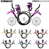 TANKE MTB Bike Hydraulic Disc Brake Set 160mm Rotors Oil Calliper Plate Front Rear Mountain Bicycle Clamp 22.2mm Handle A Pillar