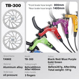 TANKE MTB Bike Hydraulic Disc Brake Set 160mm Rotors Oil Calliper Plate Front Rear Mountain Bicycle Clamp 22.2mm Handle A Pillar