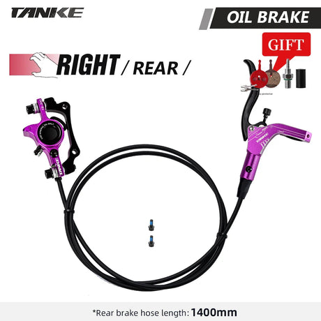 TANKE MTB Bike Hydraulic Disc Brake Set 160mm Rotors Oil Calliper Plate Front Rear Mountain Bicycle Clamp 22.2mm Handle A Pillar