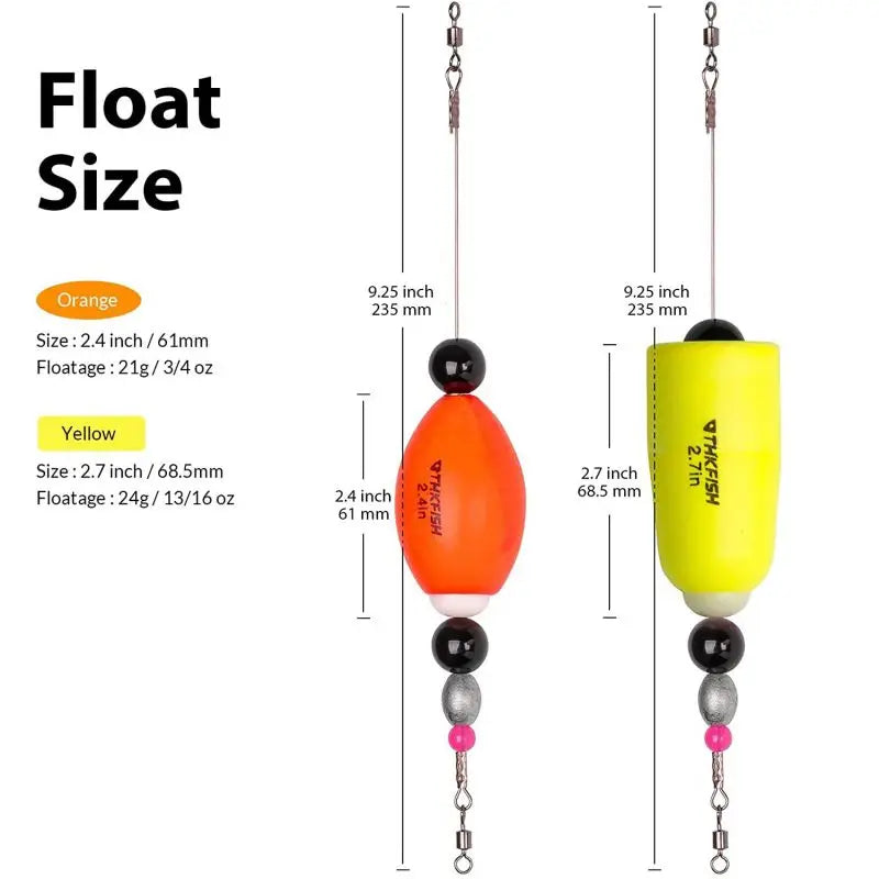 THKFISH Fishing Floats Bobbers for Float Rig Rattle Popping Cork Weighted Popping Floats Saltwater Sea Fishing Tackle